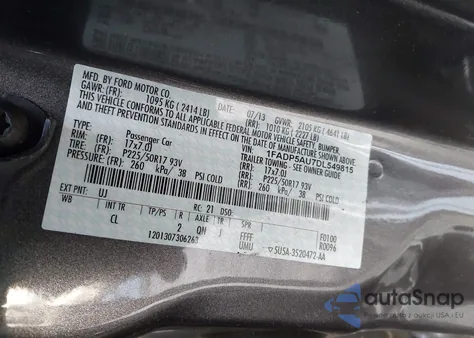 2013 Ford C-Max Hybrid Se z USA, uszkodzony, nr VIN 1FADP5AU7DL549815